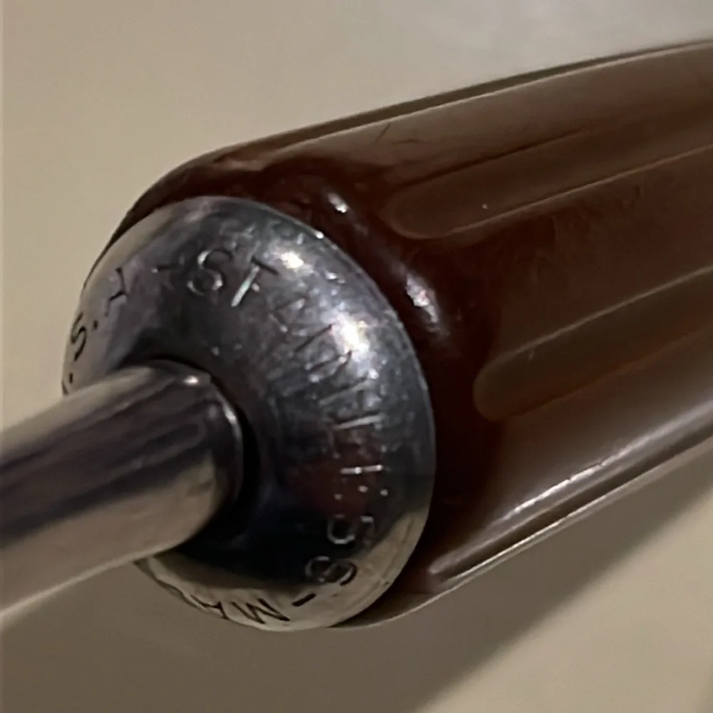 Vintage Art Deco Androck Stainless Ladle USA Brown Bakelite Bullet Handle 11.25